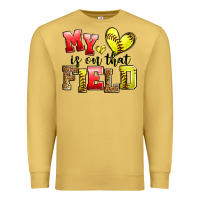 Antique Gold my heart is on that field softball Premium Sweatshirt - Zillion Design Studio