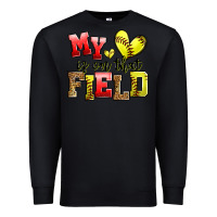 Black my heart is on that field softball Premium Sweatshirt - Zillion Design Studio