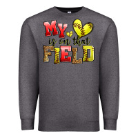 Charcoal Heather my heart is on that field softball Premium Sweatshirt - Zillion Design Studio