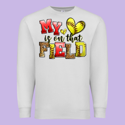 My Heart Is On That Field Softball Premium Sweatshirt Designed By Zillion Design Studio