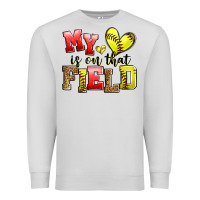 Dove Grey my heart is on that field softball Premium Sweatshirt - Zillion Design Studio