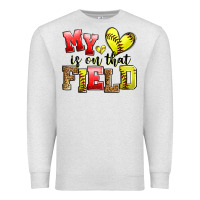 Oatmeal Heather my heart is on that field softball Premium Sweatshirt - Zillion Design Studio