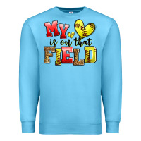 Ocean Blue my heart is on that field softball Premium Sweatshirt - Zillion Design Studio