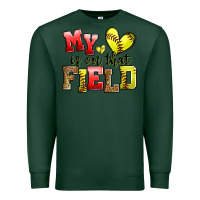 Sports Green my heart is on that field softball Premium Sweatshirt - Zillion Design Studio