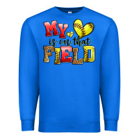 True Royal my heart is on that field softball Premium Sweatshirt - Zillion Design Studio