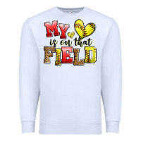 White my heart is on that field softball Premium Sweatshirt - Zillion Design Studio