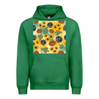 Emerald leopard pumpkin cactus sunflower seamless Urban Hoodie - AdoDesignShop