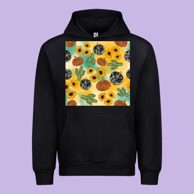 Leopard Pumpkin Cactus Sunflower Seamless Urban Hoodie Designed By Adodesignshop