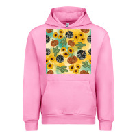 Fuchsia Pink leopard pumpkin cactus sunflower seamless Urban Hoodie - AdoDesignShop