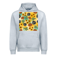 Heather Grey leopard pumpkin cactus sunflower seamless Urban Hoodie - AdoDesignShop