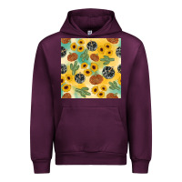 Mauve Wine leopard pumpkin cactus sunflower seamless Urban Hoodie - AdoDesignShop