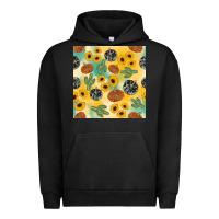 Pigment Black leopard pumpkin cactus sunflower seamless Urban Hoodie - AdoDesignShop