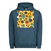 Pigment Midnight Navy leopard pumpkin cactus sunflower seamless Urban Hoodie - AdoDesignShop