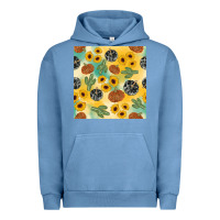 Pigment Pebble Blue leopard pumpkin cactus sunflower seamless Urban Hoodie - AdoDesignShop