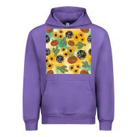 Tulip leopard pumpkin cactus sunflower seamless Urban Hoodie - AdoDesignShop
