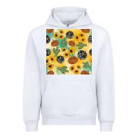 White leopard pumpkin cactus sunflower seamless Urban Hoodie - AdoDesignShop