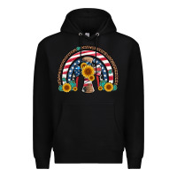 Black cross american flag cowhide  leopard gemstone rainbow Premium Hoodie - Artiststas