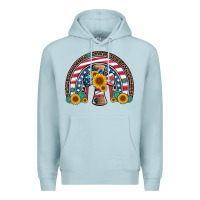 Blue Mist cross american flag cowhide  leopard gemstone rainbow Premium Hoodie - Artiststas