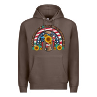 Coffee cross american flag cowhide  leopard gemstone rainbow Premium Hoodie - Artiststas