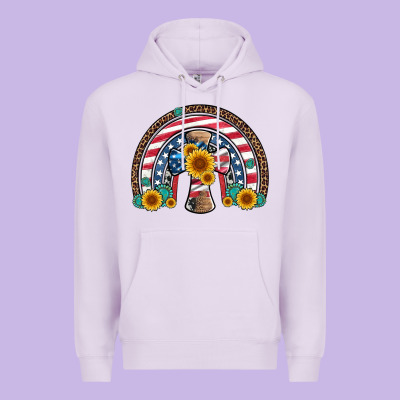 Cross American Flag Cowhide  Leopard Gemstone Rainbow Premium Hoodie Designed By Artiststas