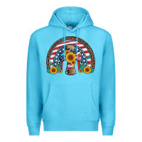 Ocean Blue cross american flag cowhide  leopard gemstone rainbow Premium Hoodie - Artiststas