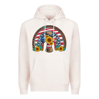 Pale Pink cross american flag cowhide  leopard gemstone rainbow Premium Hoodie - Artiststas