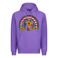 Purple cross american flag cowhide  leopard gemstone rainbow Premium Hoodie - Artiststas