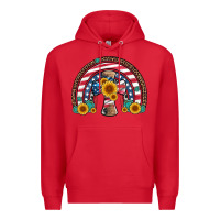 Red cross american flag cowhide  leopard gemstone rainbow Premium Hoodie - Artiststas