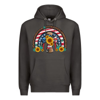 Smoke cross american flag cowhide  leopard gemstone rainbow Premium Hoodie - Artiststas