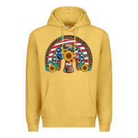 Antique Gold cross american flag cowhide  leopard gemstone rainbow Premium Hoodie - Artiststas