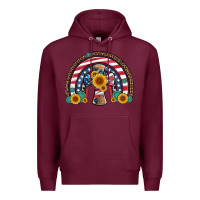 Burgundy cross american flag cowhide  leopard gemstone rainbow Premium Hoodie - Artiststas