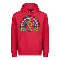 Cardinal cross american flag cowhide  leopard gemstone rainbow Premium Hoodie - Artiststas