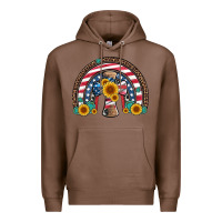 Chestnut cross american flag cowhide  leopard gemstone rainbow Premium Hoodie - Artiststas