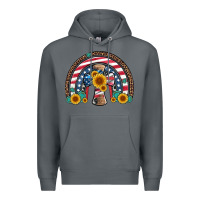 Rock cross american flag cowhide  leopard gemstone rainbow Premium Hoodie - Artiststas
