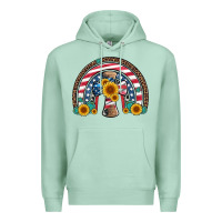 Seafoam cross american flag cowhide  leopard gemstone rainbow Premium Hoodie - Artiststas