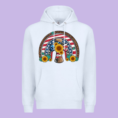 Cross American Flag Cowhide  Leopard Gemstone Rainbow Premium Hoodie Designed By Artiststas