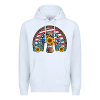White cross american flag cowhide  leopard gemstone rainbow Premium Hoodie - Artiststas