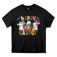 Black Happy Easter Heavy Core Tee - CowhideDigitalArt