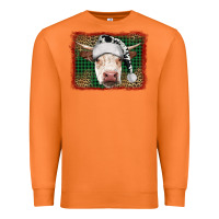 Carrot christmas cow with background Premium Sweatshirt - RanaPortraitStore