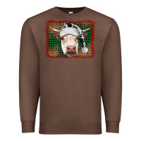 Chestnut christmas cow with background Premium Sweatshirt - RanaPortraitStore