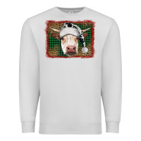 Dove Grey christmas cow with background Premium Sweatshirt - RanaPortraitStore