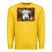 Lemon christmas cow with background Premium Sweatshirt - RanaPortraitStore