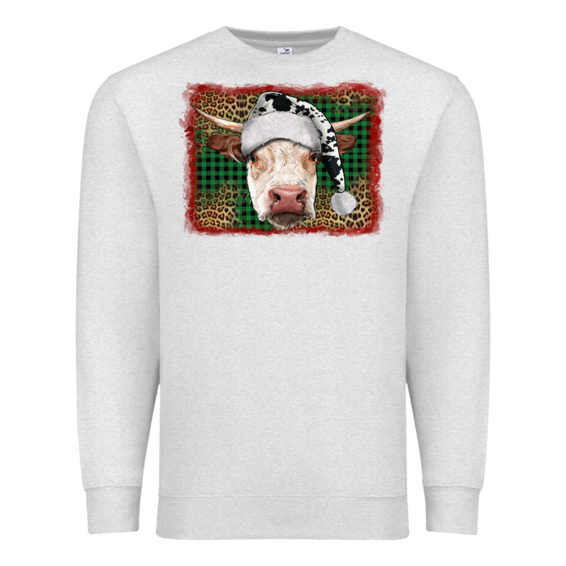 Christmas Cow With Background Premium Sweatshirt by RanaPortraitStore | Teevron