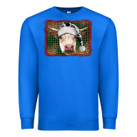 True Royal christmas cow with background Premium Sweatshirt - RanaPortraitStore
