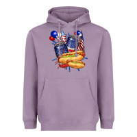 Lavender hotdog with beers billie wilder Heavyweight Hoodie - texasbilliewilder