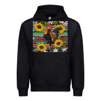 Black western coop animals rooster sunflowers cowhide wooden serape glitter Urban Hoodie - Artiststas