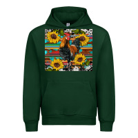Forest Green western coop animals rooster sunflowers cowhide wooden serape glitter Urban Hoodie - Artiststas