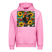 Fuchsia Pink western coop animals rooster sunflowers cowhide wooden serape glitter Urban Hoodie - Artiststas