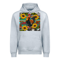 Heather Grey western coop animals rooster sunflowers cowhide wooden serape glitter Urban Hoodie - Artiststas