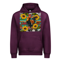 Mauve Wine western coop animals rooster sunflowers cowhide wooden serape glitter Urban Hoodie - Artiststas